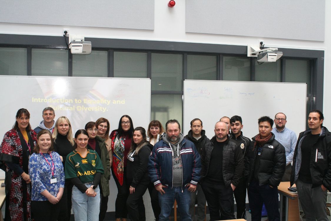 International students gathered at Lisburn Campus with SERC staff